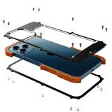 Aluminium Natural Wood Anti Shock Bumper Case - iPhone