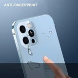 Blue Stainless Steel Frame Matte Case Cover For iPhone