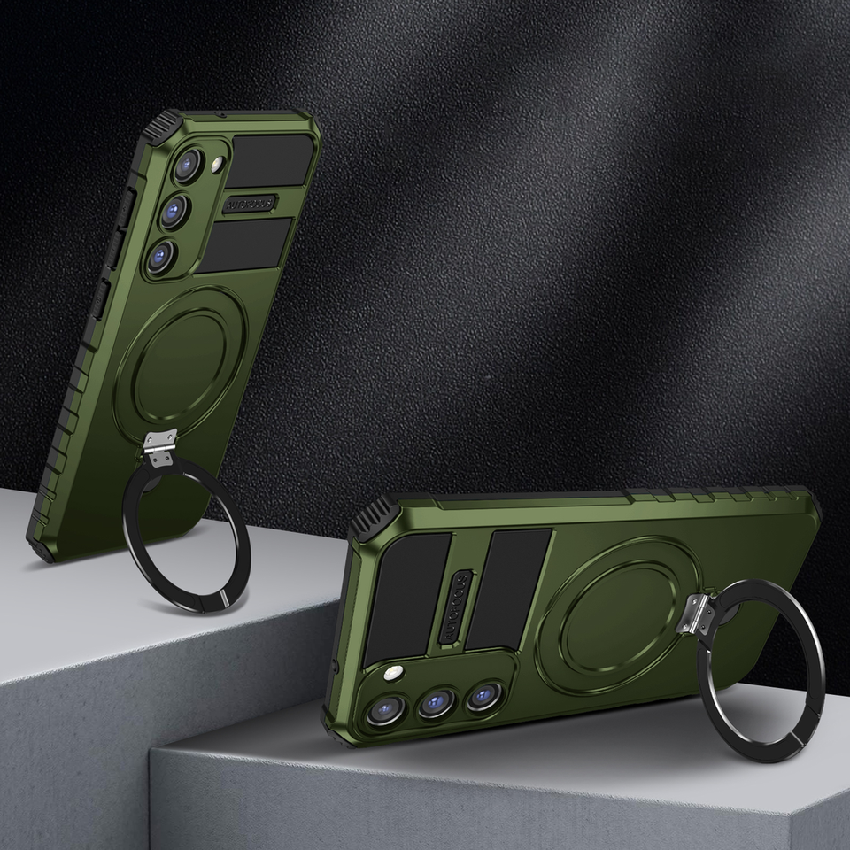 ARMORER Full-Wrap Folding Magnetic Bracket Case Cover for Samsung S22 ,S22 ULTRA ,S23