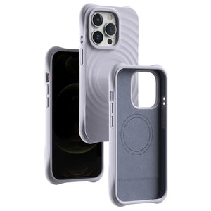 3D Ripple Texture Compatible with MagSafe PC+Liquid Silicone iPhone case