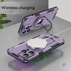 Armor Hybrid Bumper Magnetic Stand Cover For iPhone