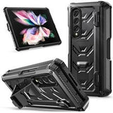 Armor Luxury Cell Phone Cover Mobile Stand Case For Samsung Galaxy Z Fold 4 Case With S Pen Holder Hinge